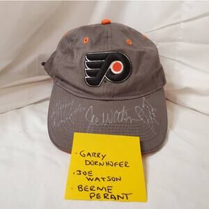 Autographed Flyers Baseball Cap/Hat - Three Autographs